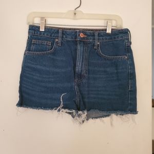 Women's high-waist denim shorts